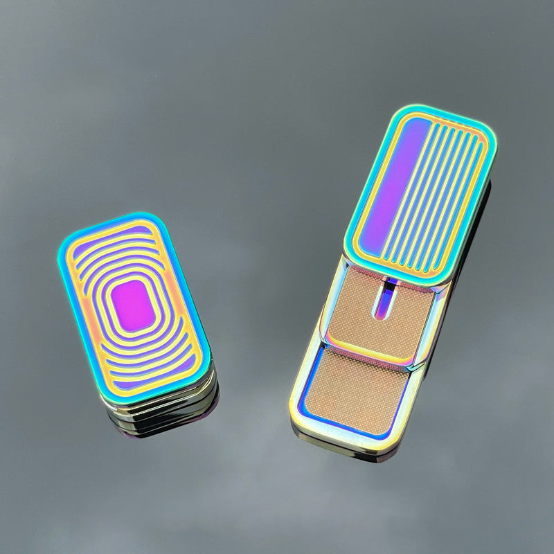 EDC Push Slider Fidget Toy - 3-Layer Magnetic Clicker Coin, Metal Infinite Pop Coin Stress Reliever