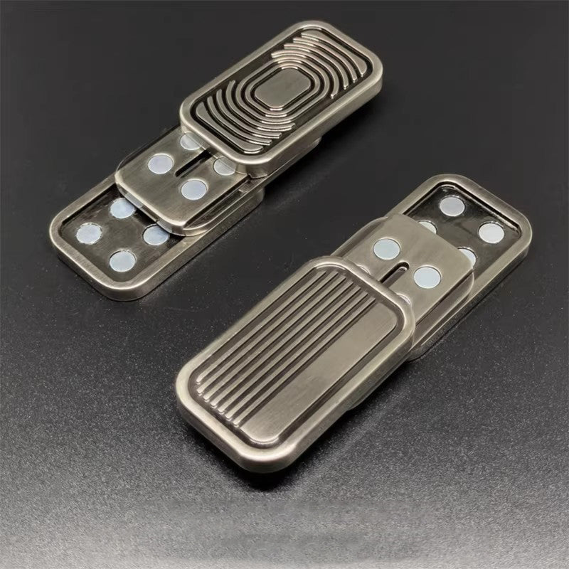 EDC Push Slider Fidget Toy - 3-Layer Magnetic Clicker Coin, Metal Infinite Pop Coin Stress Reliever