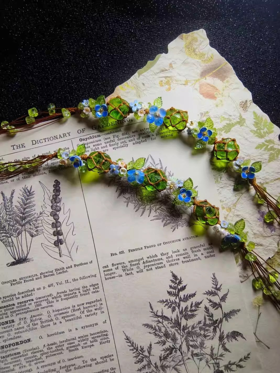 Handmade Woven Green Glass Bracelet – Fresh Forest Style